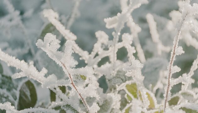 beautiful background image of hoarfrost in nature close up