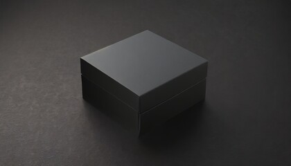 square black box mockup on dark background 3d rendering - obrazy, fototapety, plakaty