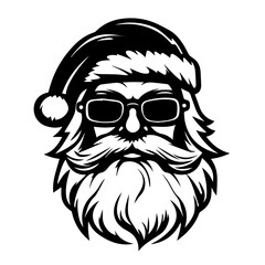 Classic Santa Claus Face Vector Illustration