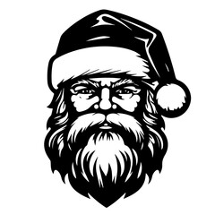 Classic Santa Claus Face Vector Illustration