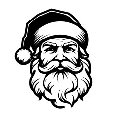 Classic Santa Claus Face Vector Illustration