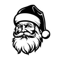 Classic Santa Claus Face Vector Illustration