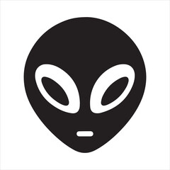 Alien vector silhouette illustration black color, Alien pose vector art, isolated white background