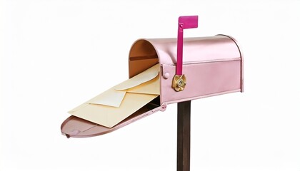 incoming mail mailbox with letter isolated