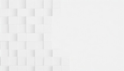 random shifted rotated white cube boxes block background wallpaper banner with copy space - obrazy, fototapety, plakaty