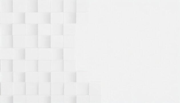 random shifted rotated white cube boxes block background wallpaper banner with copy space © Florence