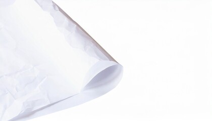 sheet of white paper with folds close up