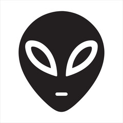 Alien vector silhouette illustration black color, Alien pose vector art, isolated white background