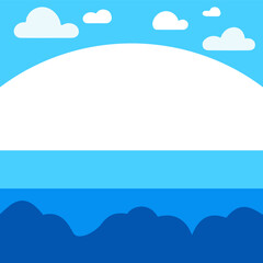 Blue wave, water wave, lines, blue sky background. Vector texture design poster banner abstract blue wallpaper background.