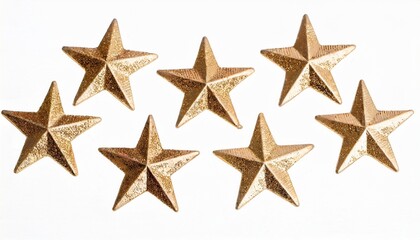 Fototapeta na wymiar five gold stars on a white background