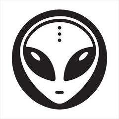 Fototapeta premium Alien vector silhouette illustration black color, Alien pose vector art, isolated white background