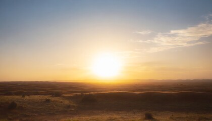 Fototapeta na wymiar cinematic african landscape sahara grasslands sunrise over the desert plains safari views