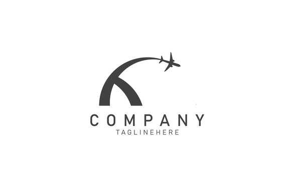 Airways T letter logo vector element. Initial Plane Travel logo Template