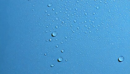 blue background with wet water drops - obrazy, fototapety, plakaty