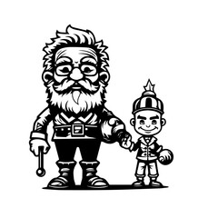 Santa Claus as Nutcracker Soldier Vector