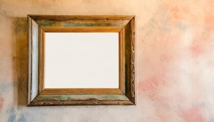 old wooden picture frame on wall