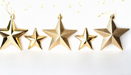 five gold stars on a white background