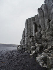 Basalt columns at Reynisfjara beach near Vík í Mýrdal, Iceland
