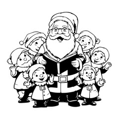 Jolly Santa Claus Singing Carols Vector