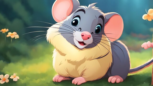 illustration of a cute rat 