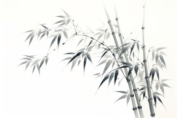 Naklejka premium Black and white bamboo painting