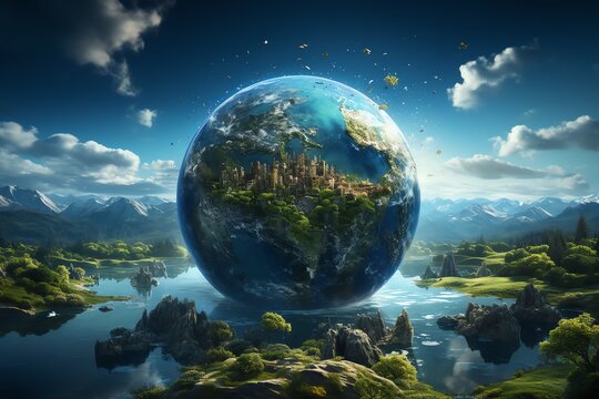globe earth in dimention picture