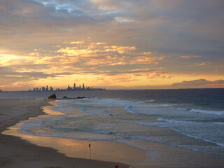 sunset on the beach in Australia