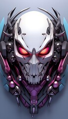 modern robot skull face mirror style 