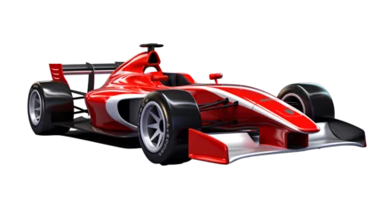 Papier Peint photo F1 racing car on the road on transparent background PNG. Mass transit concept.