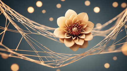 Futuristic creative abstract  flower illustration as beauty innovation concept. AI generated image, ai.