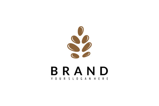 pine cone logo in flat vector design style