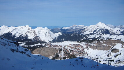 Magnificent view of the French Alps in winter, France, Avoriaz