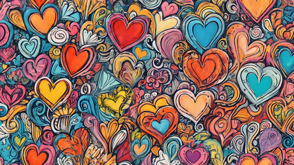 Love, Valentine's Day concepts  Heart elements background for love concept design. AI generated image
