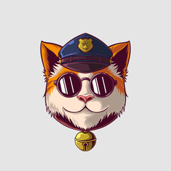 Cut Cat Vector Illustration