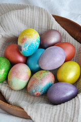 easter eggs in a basket