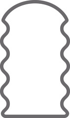 Y2k squiggle frame. Zigzag wavy border for story. Rectangle serrated retro groovy shape. Cute funky geometric posters for modern design. Vector aesthetic elements.