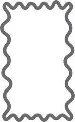 Y2k squiggle frame. Zigzag wavy border for story. Rectangle serrated retro groovy shape. Cute funky geometric posters for modern design. Vector aesthetic elements.