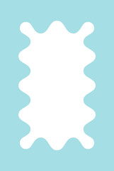 Y2k squiggle frame. Zigzag wavy border for story. Rectangle serrated retro groovy shape. Cute funky geometric posters for modern design. Vector aesthetic elements.