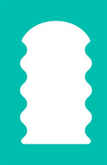 Y2k squiggle frame. Zigzag wavy border for story. Rectangle serrated retro groovy shape. Cute funky geometric posters for modern design. Vector aesthetic elements.