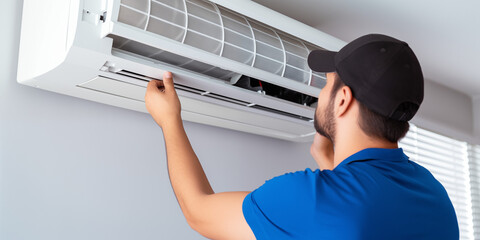 repair of a ductless air conditioning unit in an installation