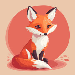 Obraz premium red fox cartoon