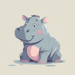 Obraz na płótnie Canvas hippopotamus cartoon