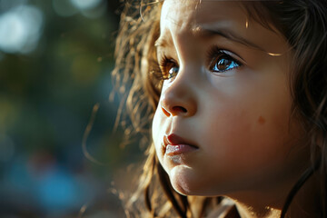 Emotional Daughter Observing Parental Conflict And Separation