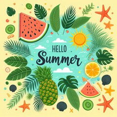 The summer holiday enjoy realistic background for summer season, Generative Ai