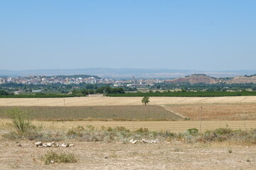 A landscape in the north of Spain. Tudela,  July 11, 2022.