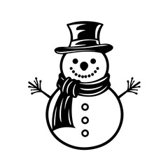 Friendly Snowman in Winter Wonderland Vector