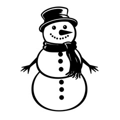 Friendly Snowman in Winter Wonderland Vector