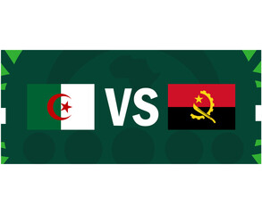 Algeria And Angola African Flags Nations 2023 Group D Teams Countries African Football Symbol Logo Design Vector Illustration