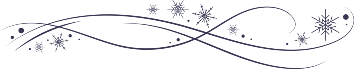Tuinposter Snow wind doodle illustration. Flakes swirl blizzard. Wavy cold snowstorm. Wavy flow foe Christmas decoration © Chorna_L