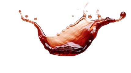 spilled soda on white transparent background